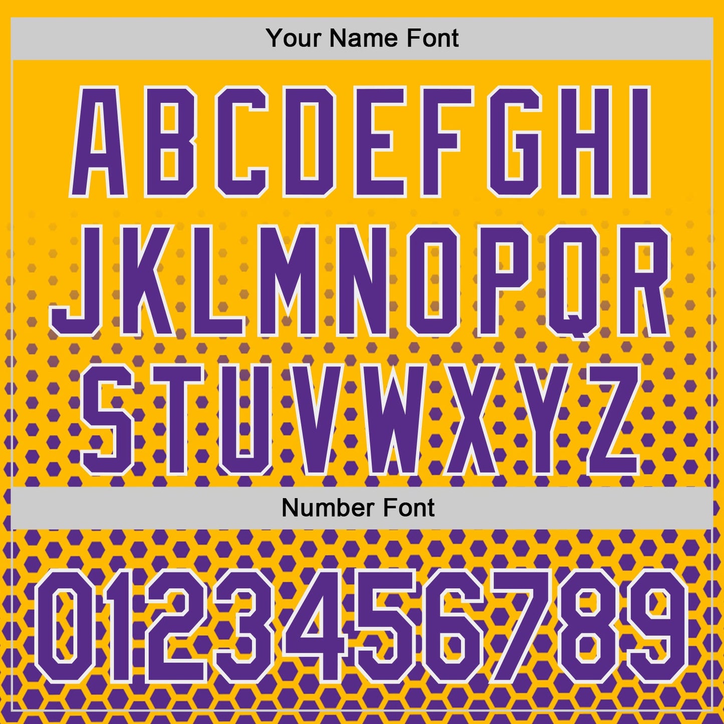 Custom Gold Purple-White Geometric Hexagonal Dot Gradient Authentic Baseball Jersey view 5