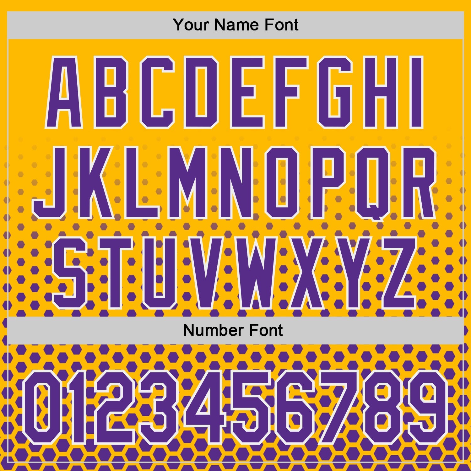 Custom Gold Purple-White Geometric Hexagonal Dot Gradient Authentic Baseball Jersey view 5