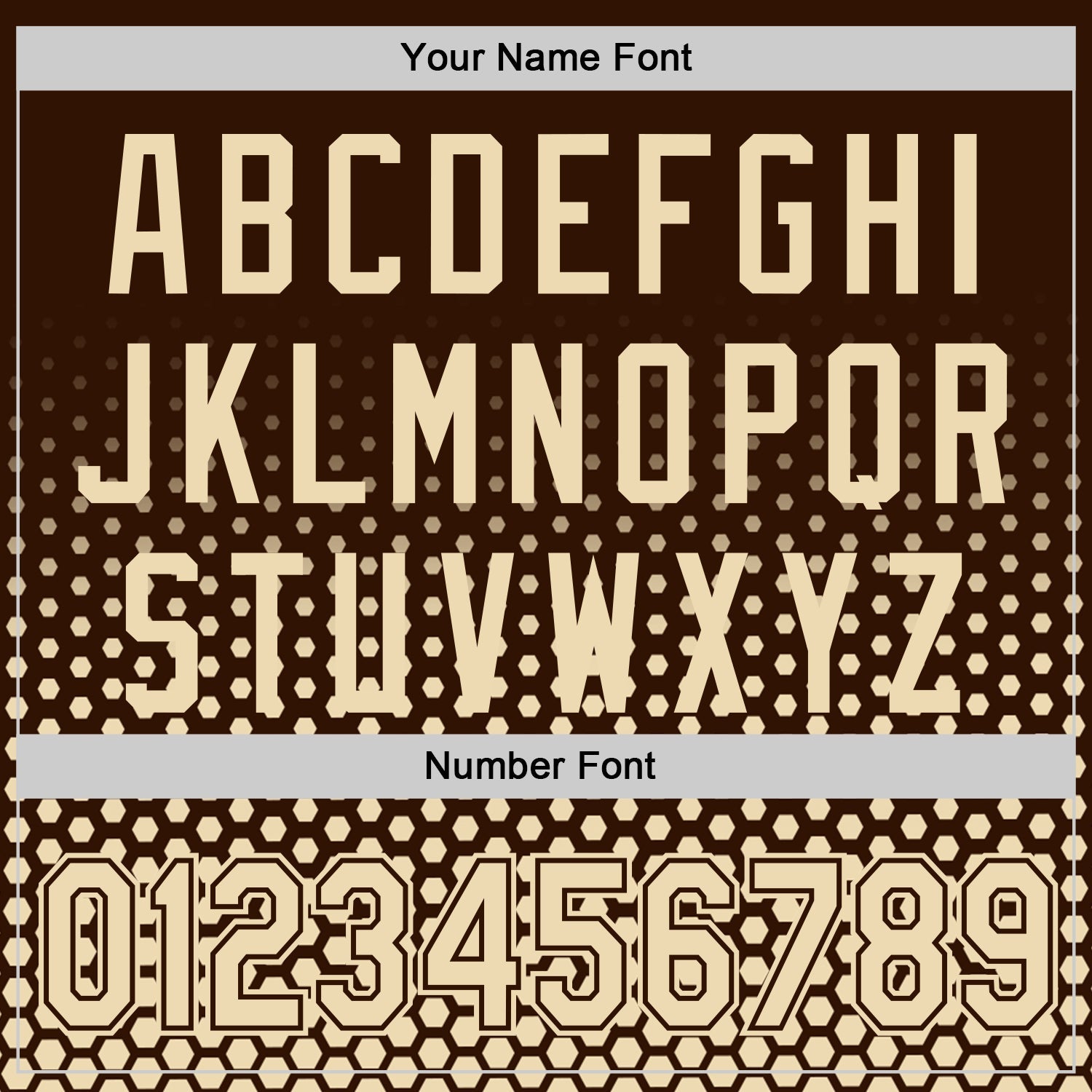 Custom Brown-Cream Geometric Hexagonal Dot Gradient Authentic Baseball Jersey view 5