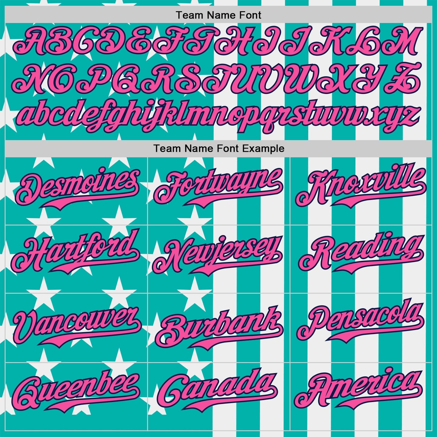 Custom Aqua Pink White-Navy USA Flag Patriotic Split Stars and Stripes Authentic Baseball Jersey view 4