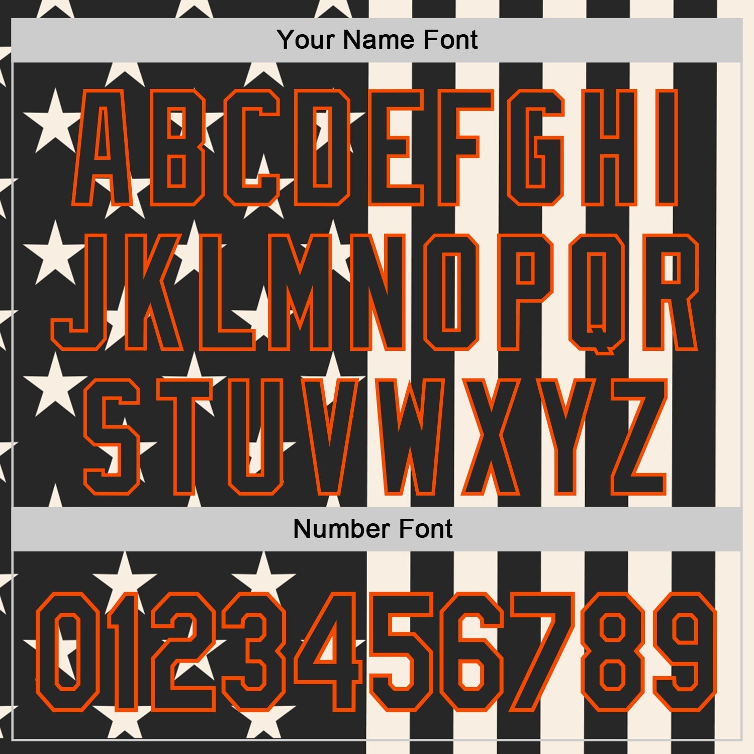 Custom Black Cream-Orange USA Flag Patriotic Split Stars and Stripes Authentic Baseball Jersey view 5