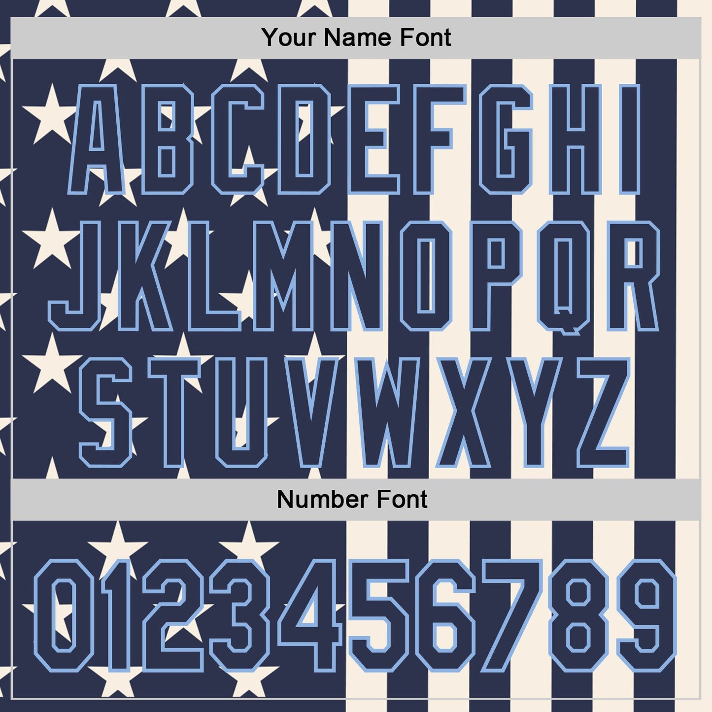 Custom Navy Cream-Light Blue USA Flag Patriotic Split Stars and Stripes Authentic Baseball Jersey view 5