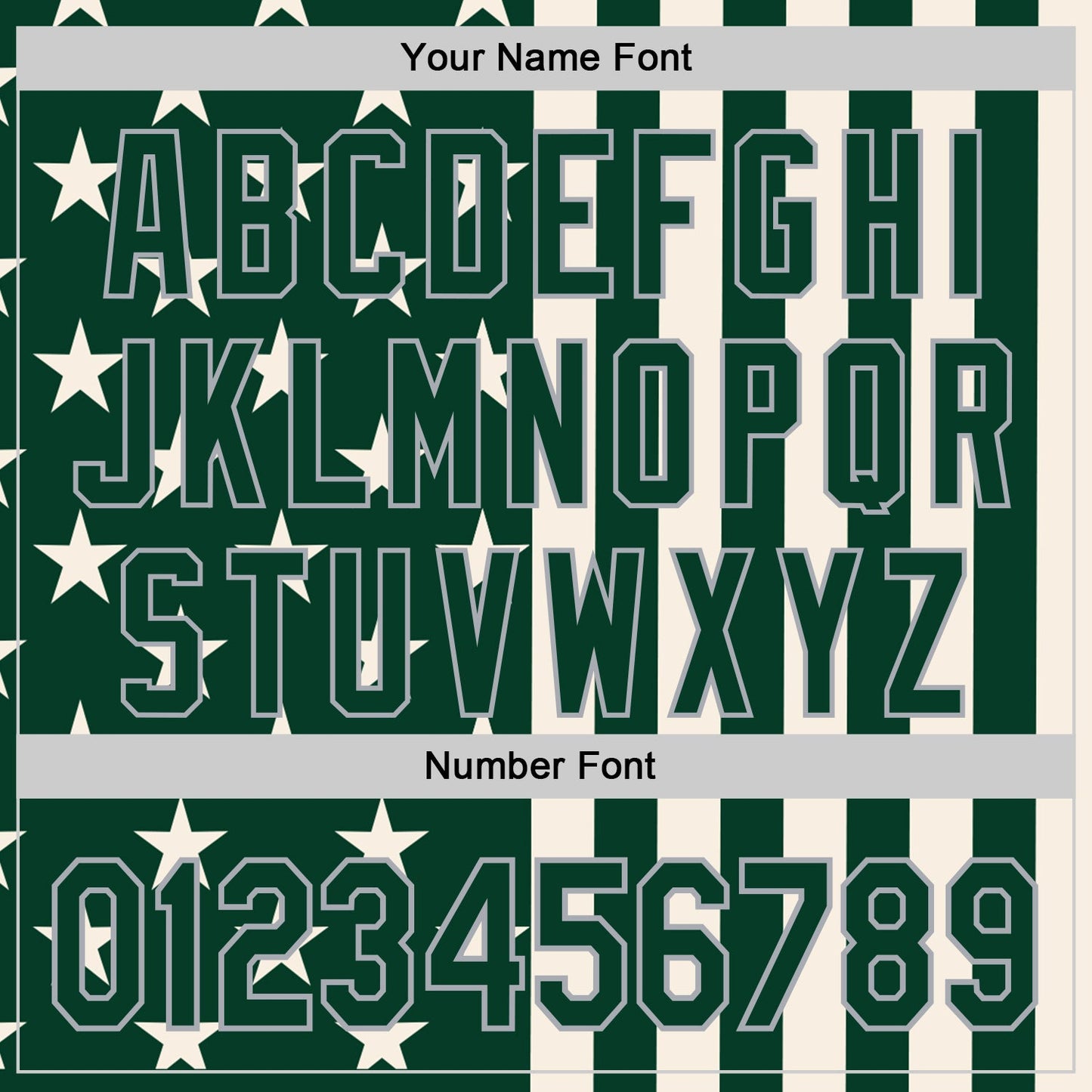 Custom Green Cream-Gray USA Flag Patriotic Split Stars and Stripes Authentic Baseball Jersey view 5