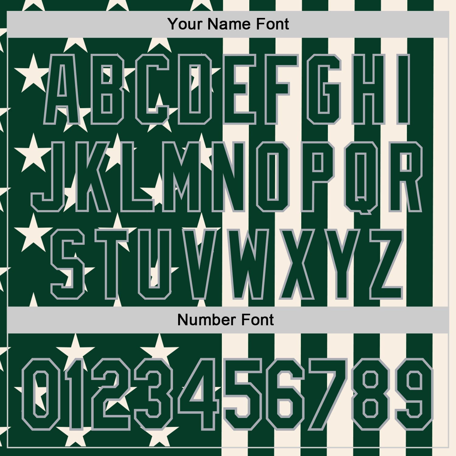 Custom Green Cream-Gray USA Flag Patriotic Split Stars and Stripes Authentic Baseball Jersey view 5
