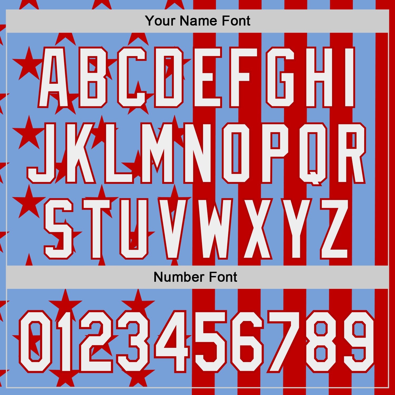 Custom Powder Blue White-Red USA Flag Patriotic Split Stars and Stripes Authentic Baseball Jersey view 5