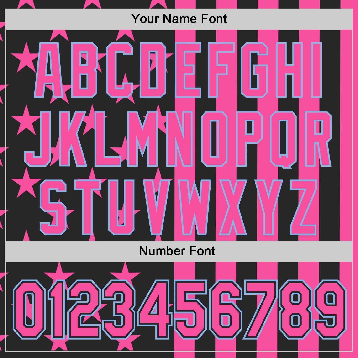 Custom Black Pink-Light Blue USA Flag Patriotic Split Stars and Stripes Authentic Baseball Jersey view 5