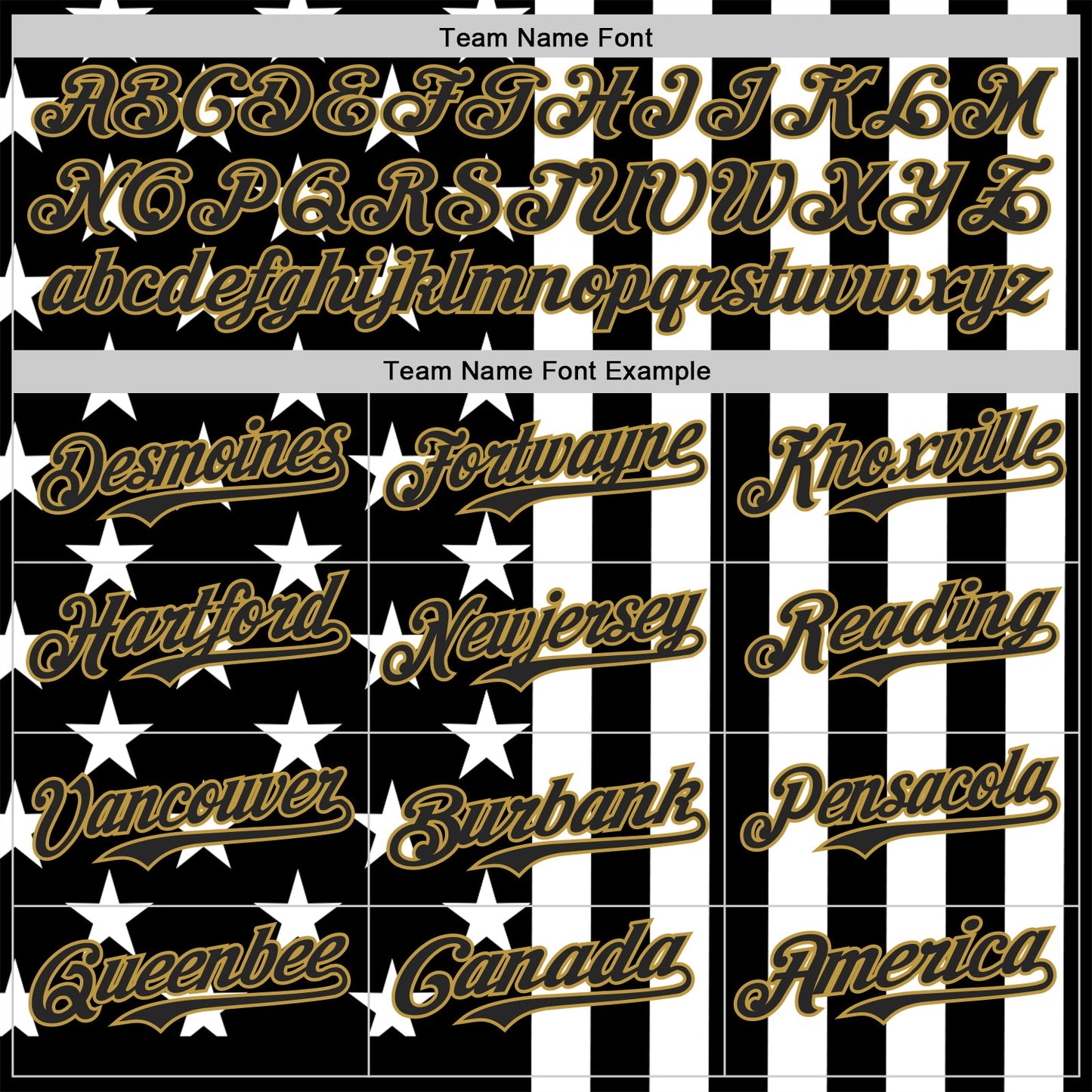 Custom Black White-Old Gold USA Flag Patriotic Split Stars and Stripes Authentic Baseball Jersey view 4