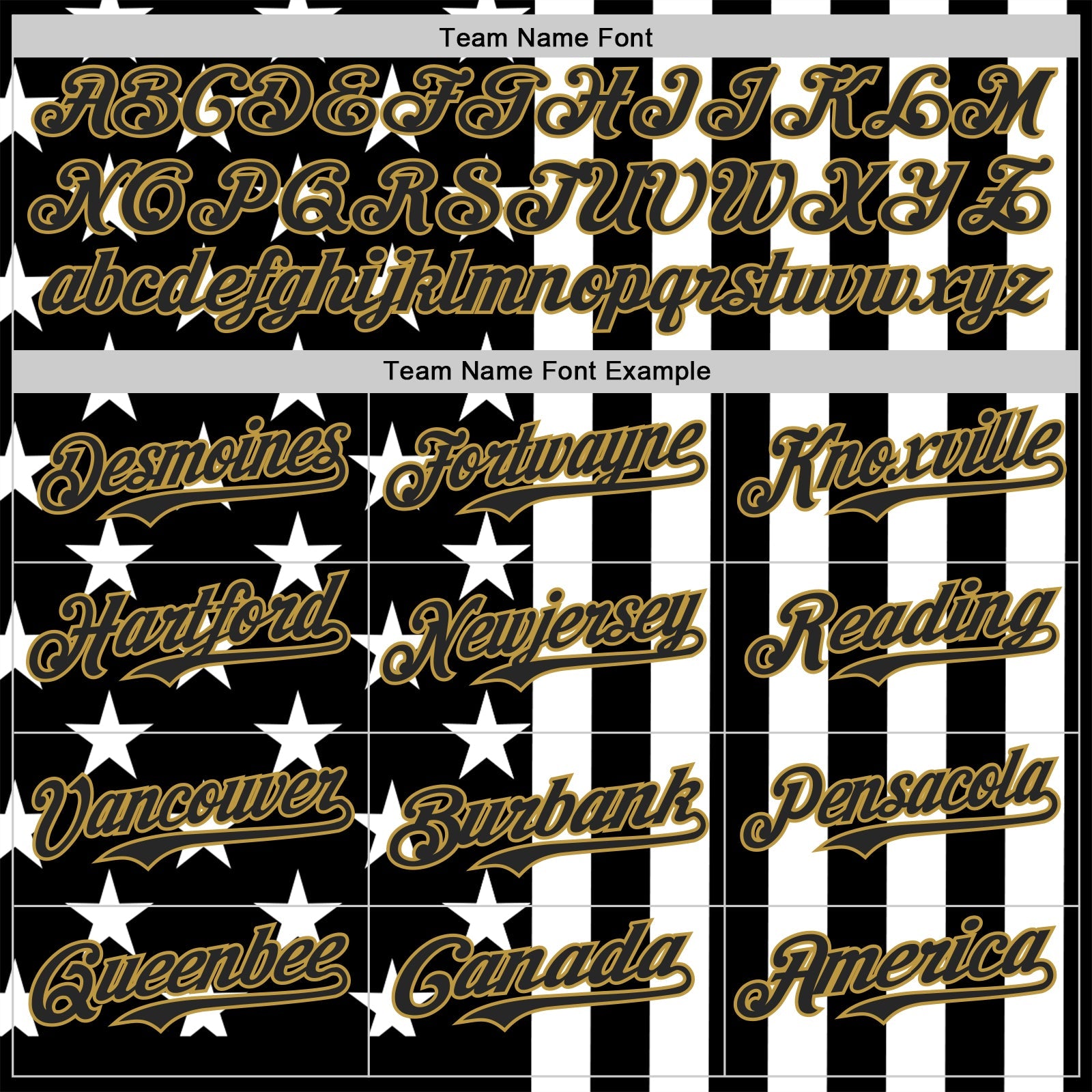 Custom Black White-Old Gold USA Flag Patriotic Split Stars and Stripes Authentic Baseball Jersey view 4