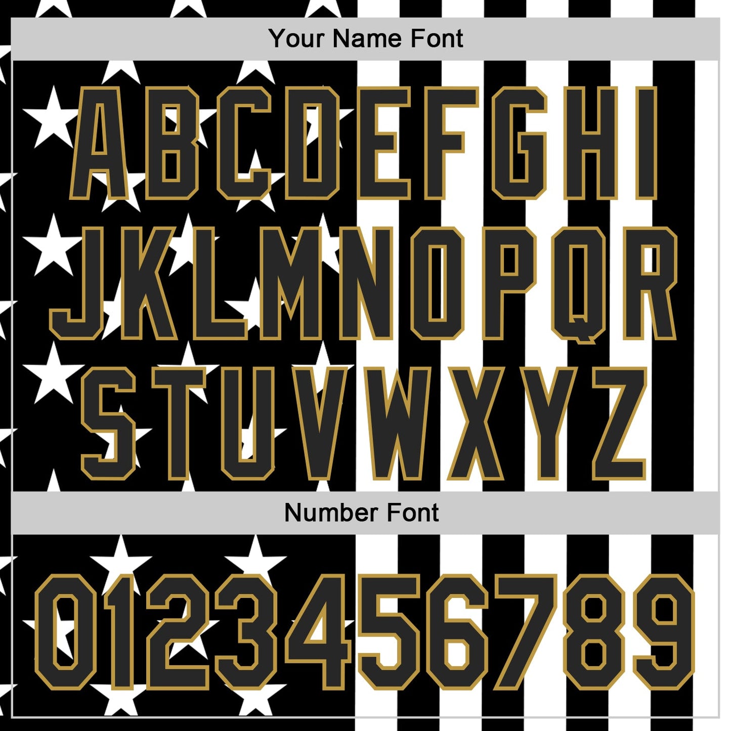 Custom Black White-Old Gold USA Flag Patriotic Split Stars and Stripes Authentic Baseball Jersey view 5