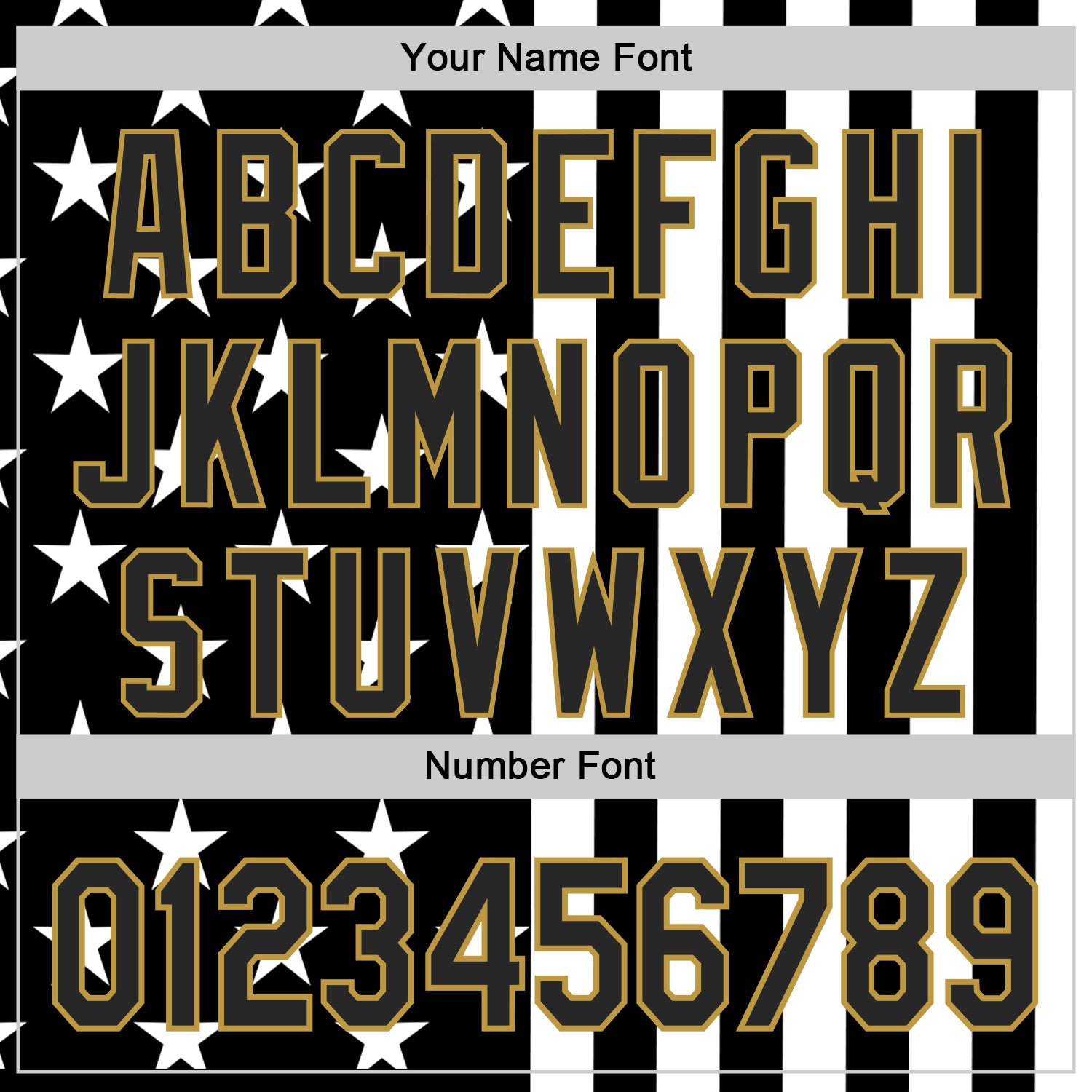 Custom Black White-Old Gold USA Flag Patriotic Split Stars and Stripes Authentic Baseball Jersey view 5