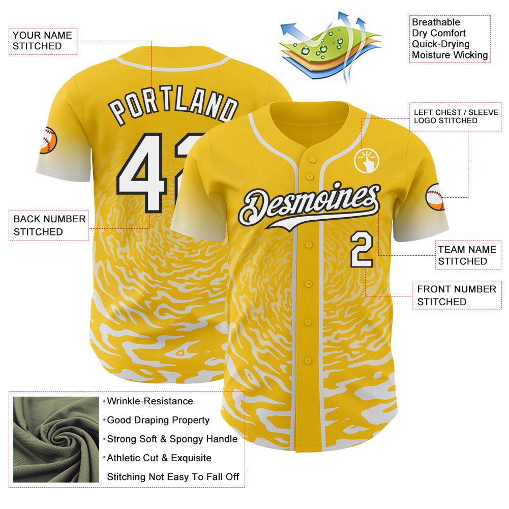 Custom Medium Pink Kelly Green-White Ice Cream Waffle Foodie Dessert Authentic Baseball Jersey view 3