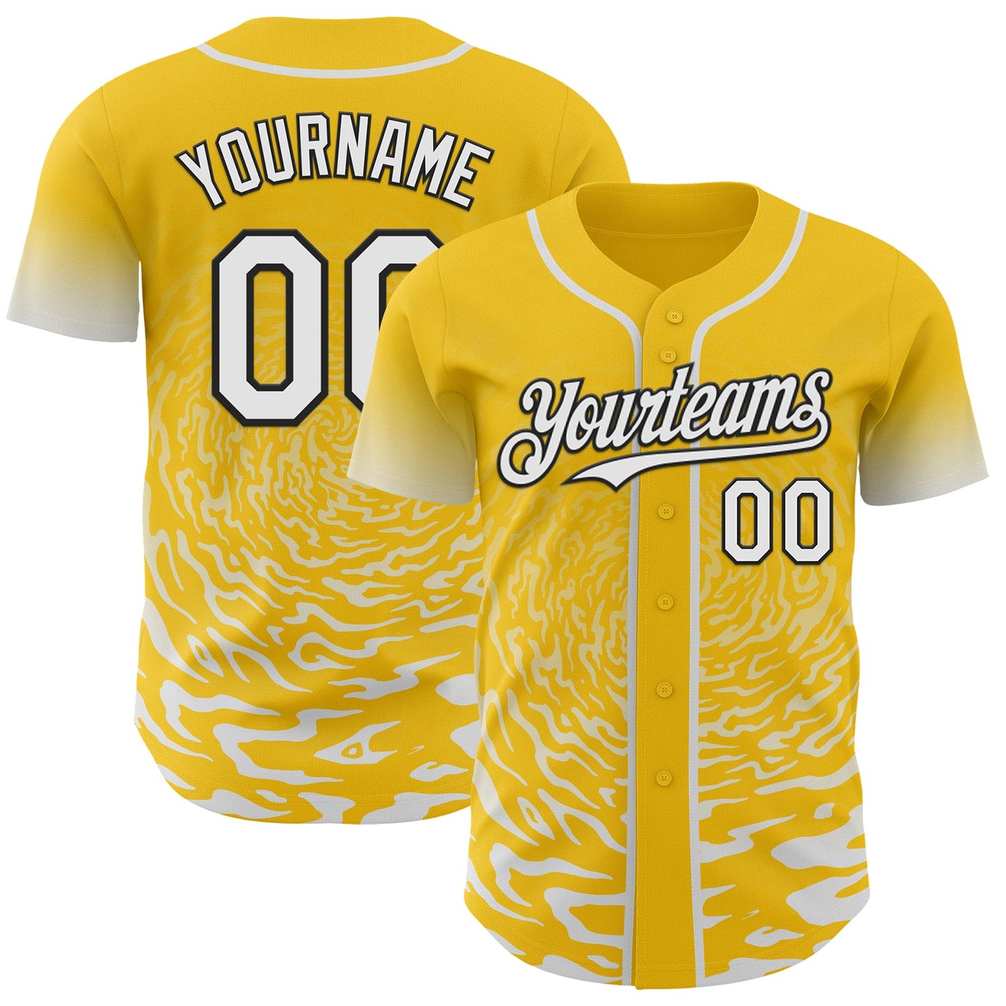 Custom Medium Pink Kelly Green-White Ice Cream Waffle Foodie Dessert Authentic Baseball Jersey - Main View