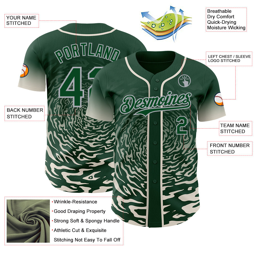 Custom Pink Light Blue-White Ice Cream Waffle Foodie Dessert Authentic Baseball Jersey view 3