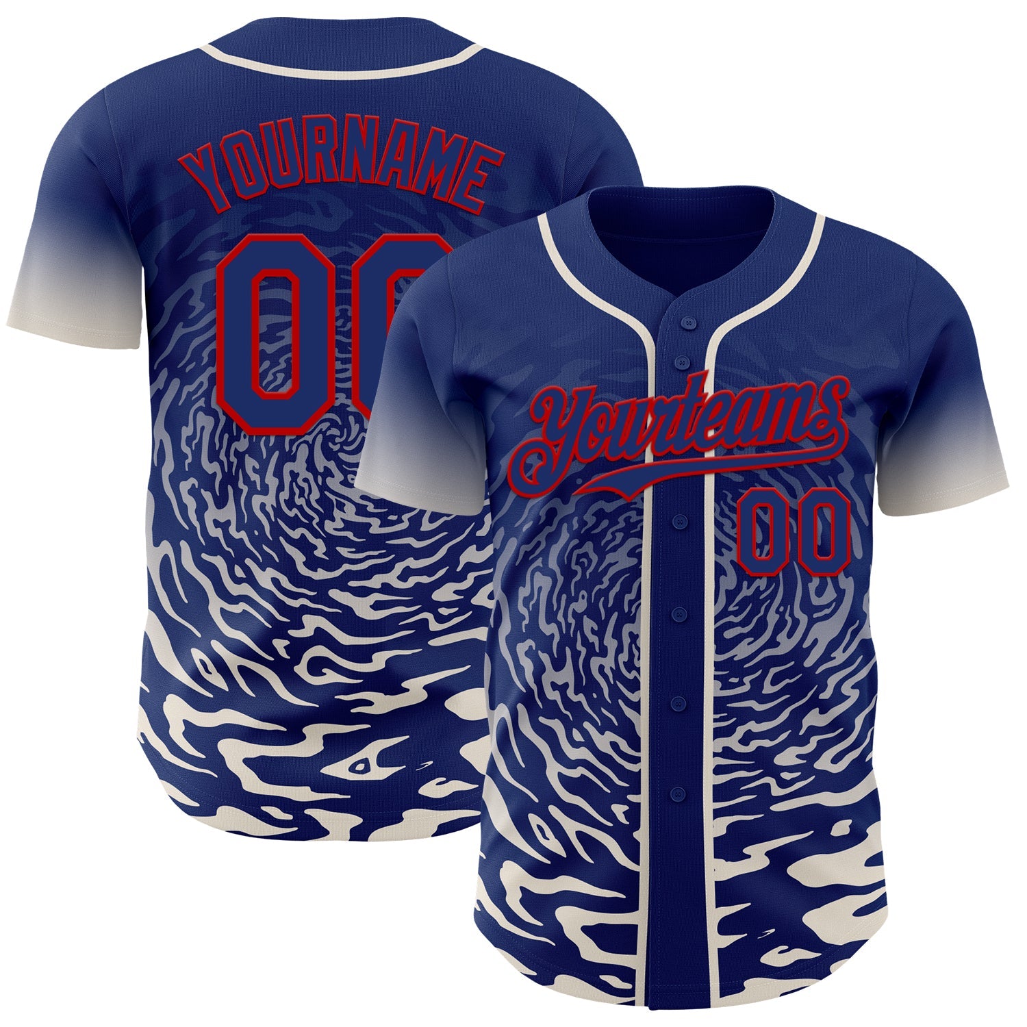Custom Pink Sky Blue-White Ice Cream Waffle Foodie Dessert Authentic Baseball Jersey - Main View