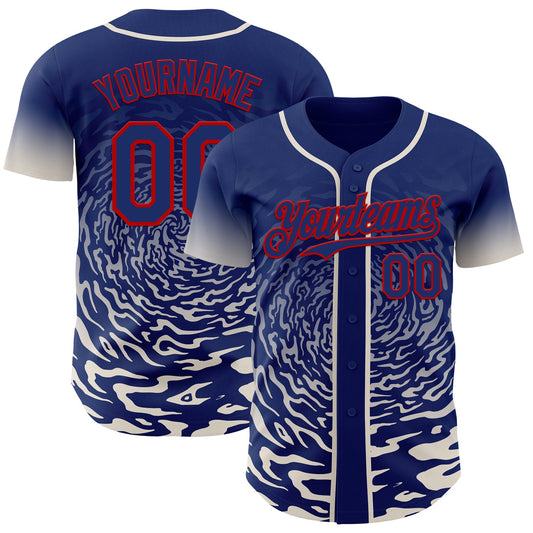 Custom Pink Sky Blue-White Ice Cream Waffle Foodie Dessert Authentic Baseball Jersey - Main View