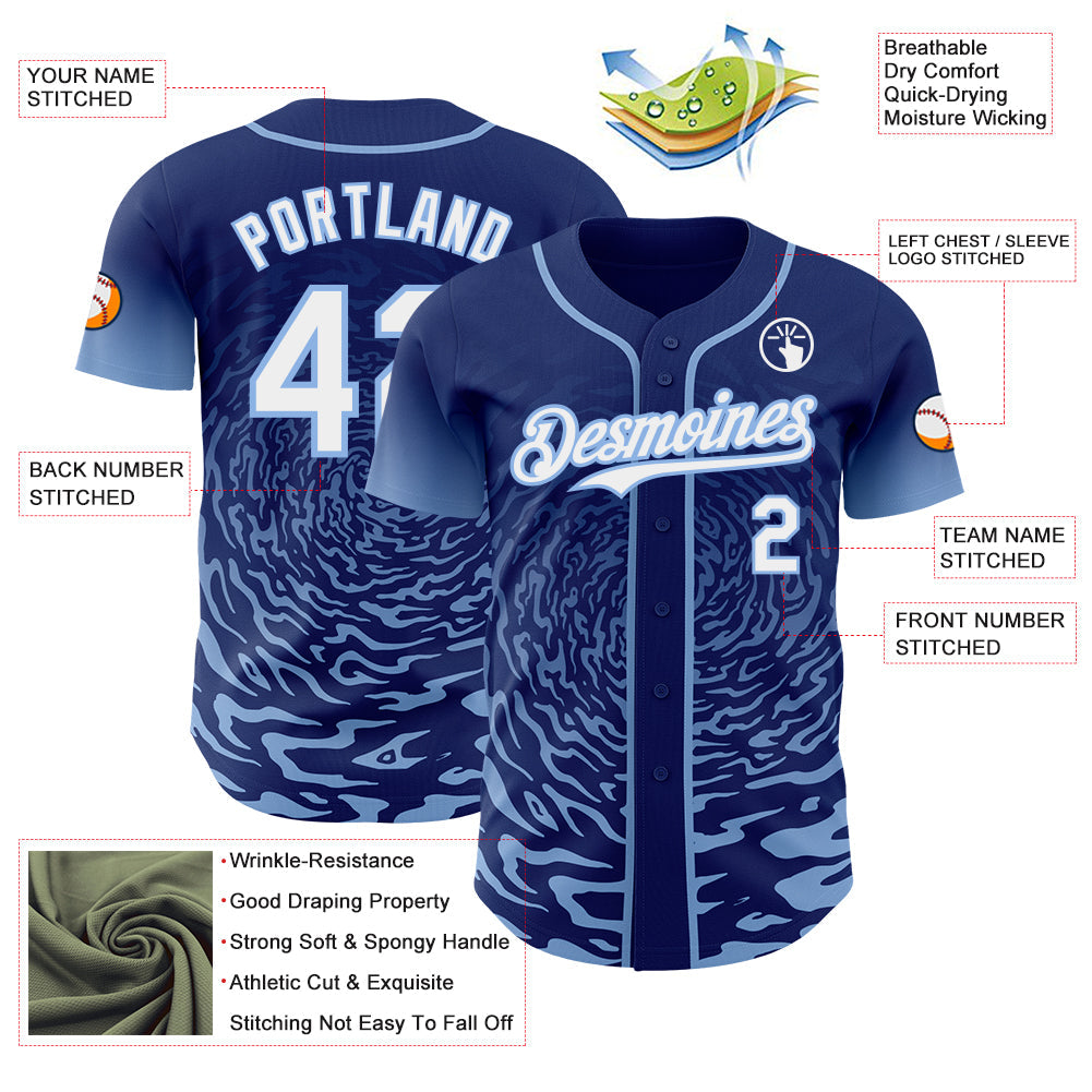 Custom Brown White-Gold Ice Cream Waffle Foodie Dessert Authentic Baseball Jersey view 3