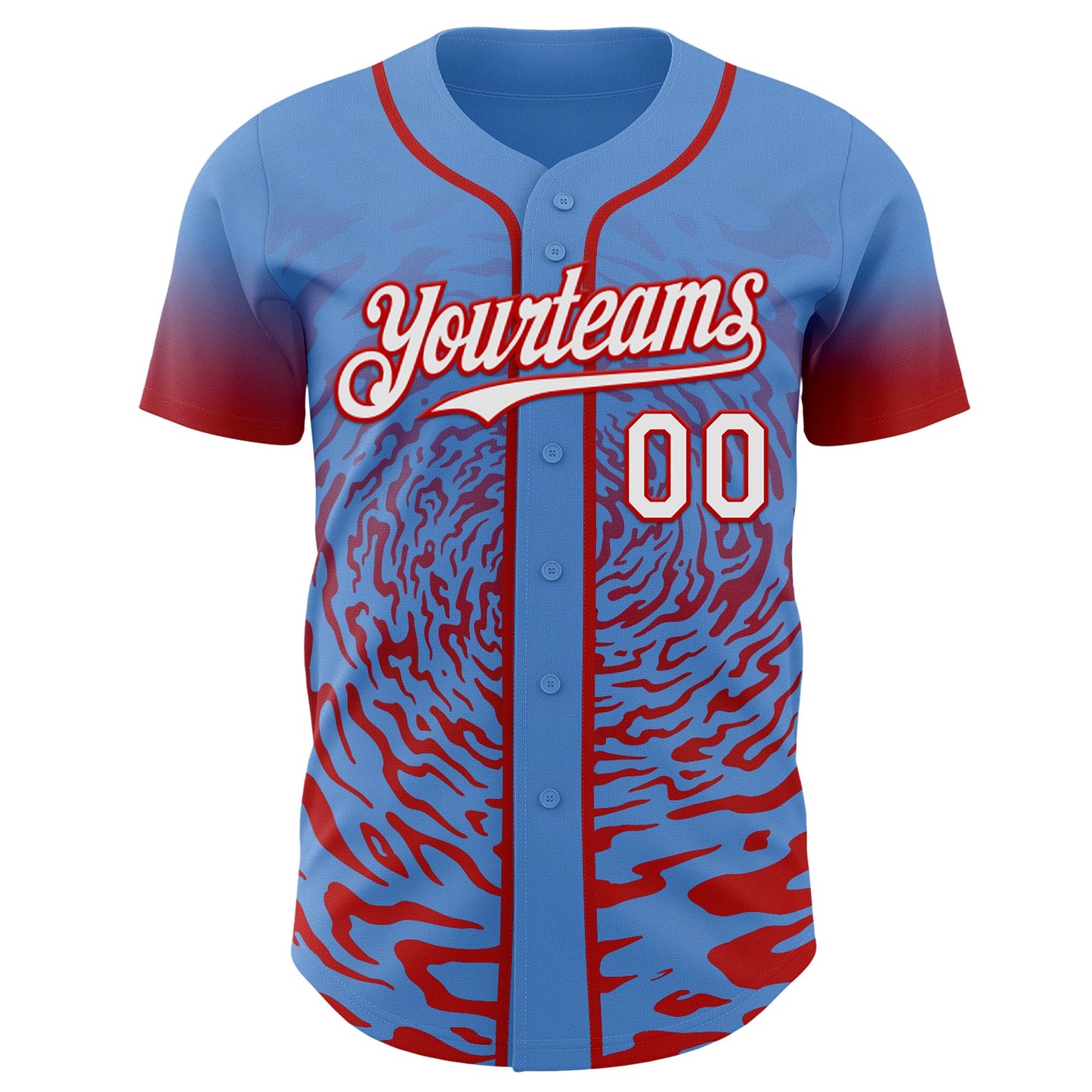 Custom Ice Blue Orange-White Ice Cream Waffle Foodie Dessert Authentic Baseball Jersey view 2