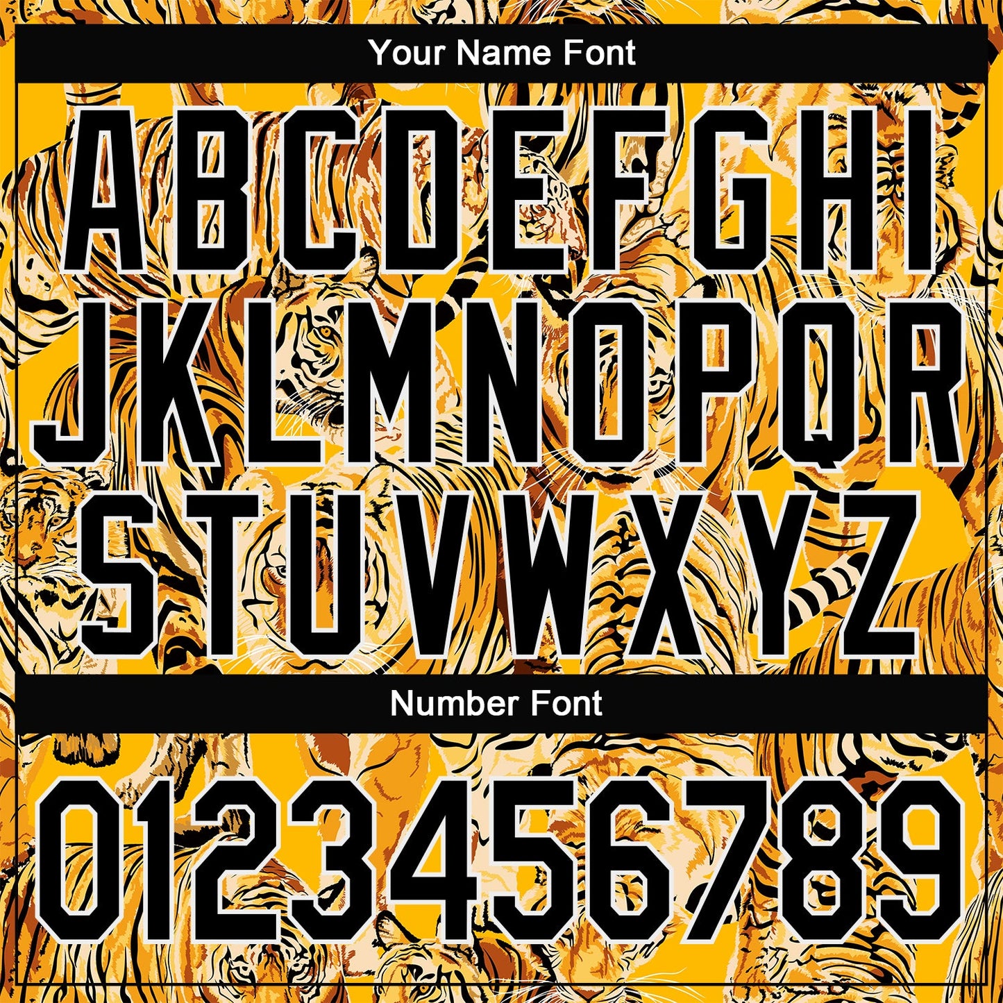 Custom Stitched Gold Black-White 3D Pattern Design Tiger Sports Pullover Sweatshirt Hoodie view 4