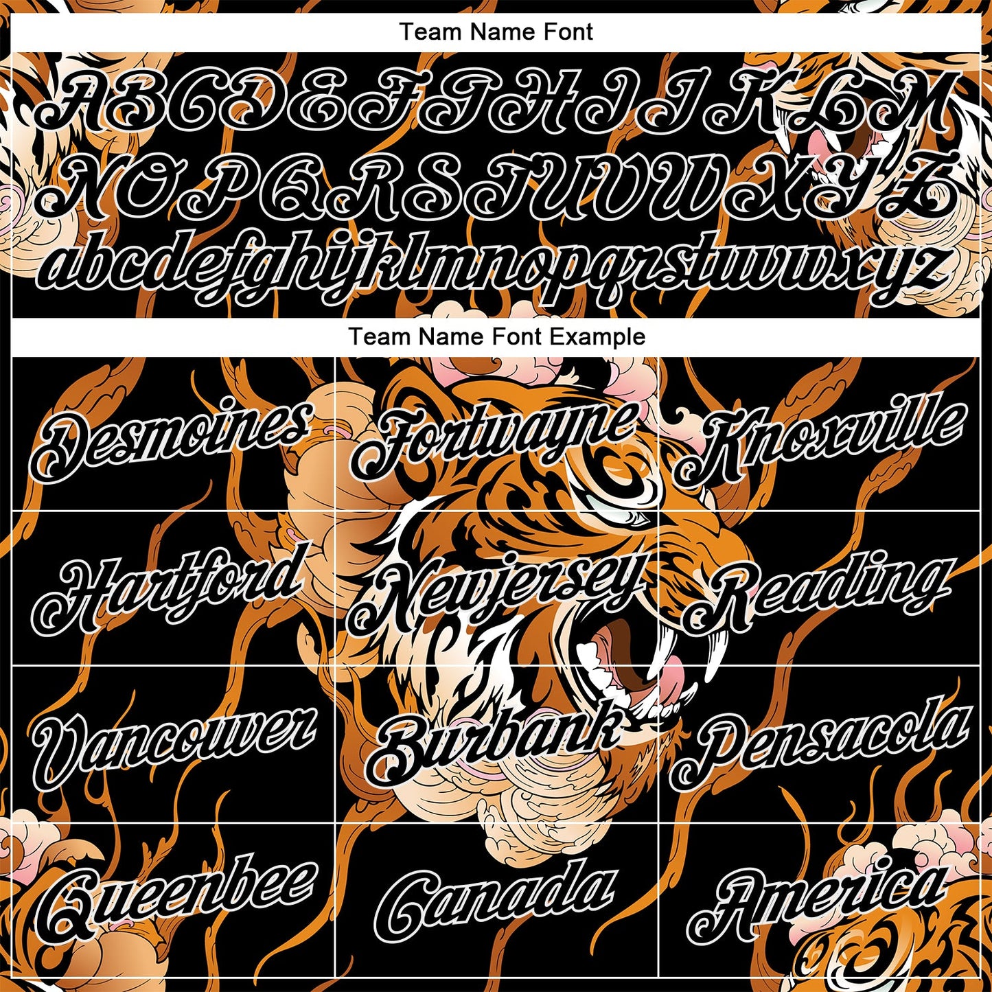 Custom Stitched Black Orange-White 3D Pattern Design Flame Tiger Sports Pullover Sweatshirt Hoodie view 3