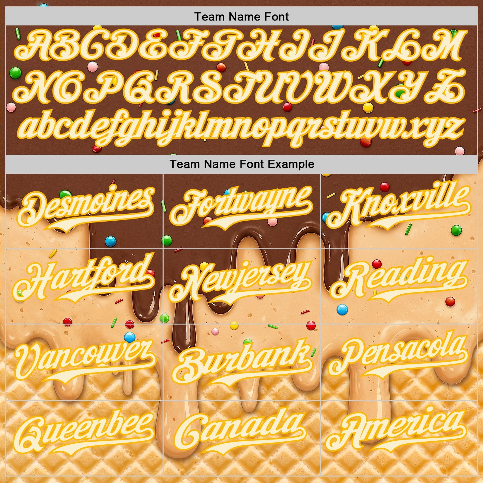 Custom Brown Cream-Gold Ice Cream Waffle Foodie Dessert Authentic Baseball Jersey view 5