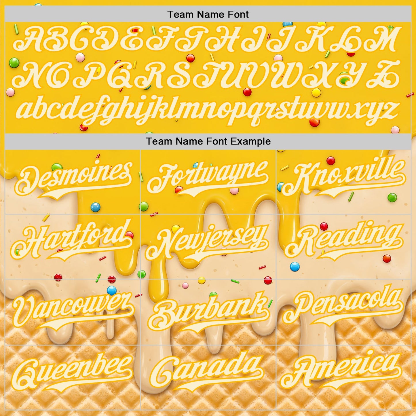 Custom Yellow Cream-Gold Ice Cream Waffle Foodie Dessert Authentic Baseball Jersey view 5