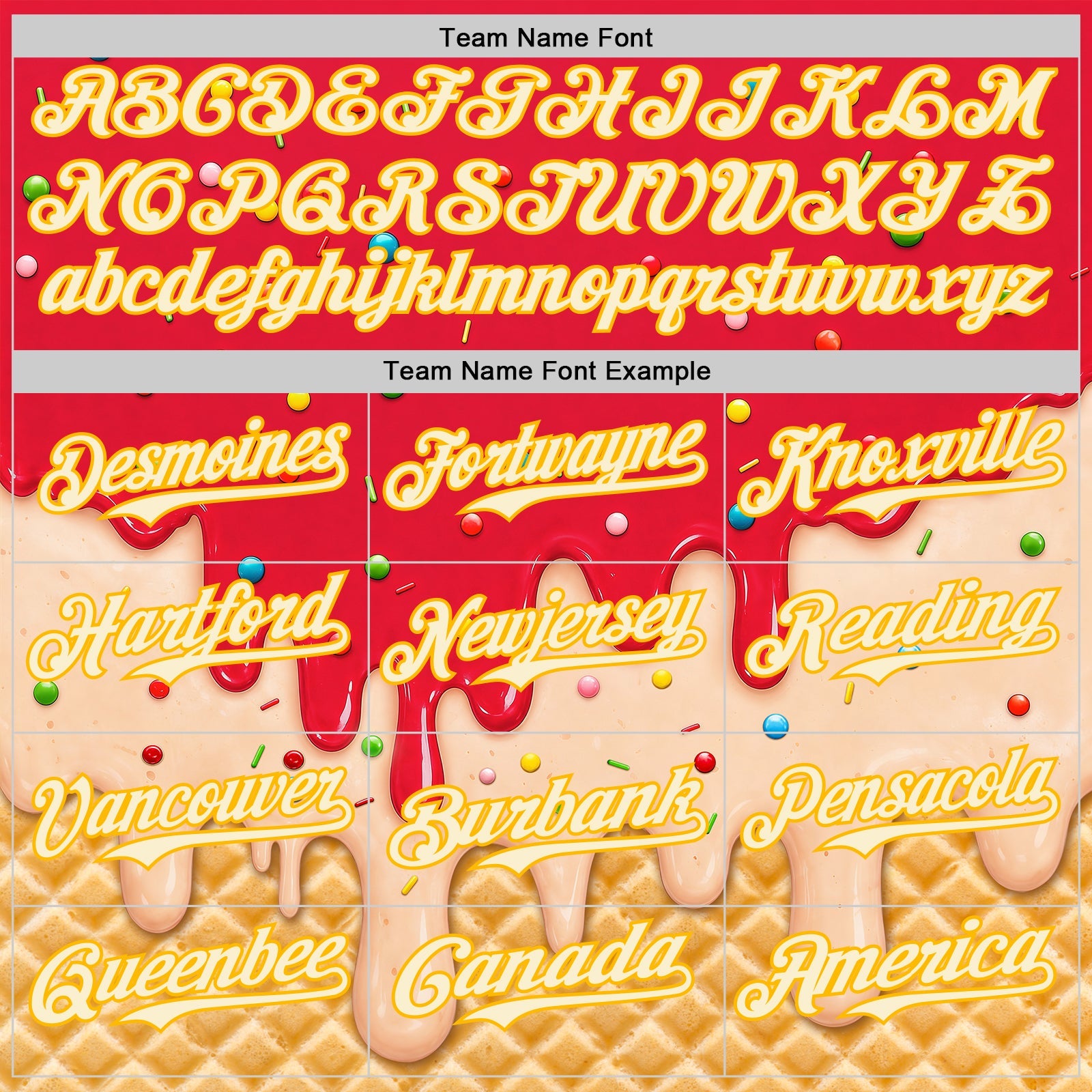 Custom Fire Red Cream-Gold Ice Cream Waffle Foodie Dessert Authentic Baseball Jersey view 5