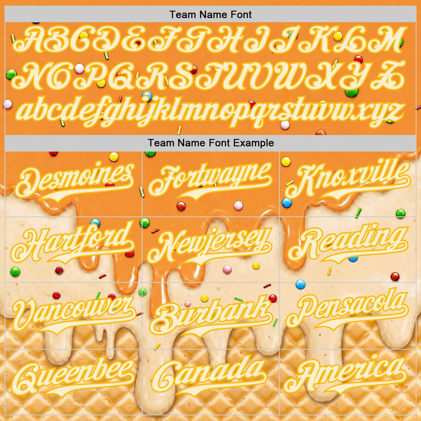 Custom Bay Orange Cream-Gold Ice Cream Waffle Foodie Dessert Authentic Baseball Jersey view 5