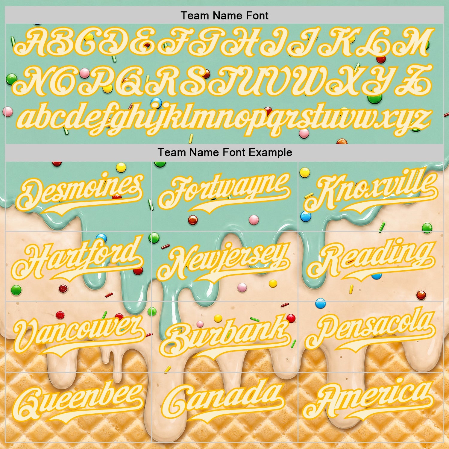 Custom Ice Blue Cream-Gold Ice Cream Waffle Foodie Dessert Authentic Baseball Jersey view 5