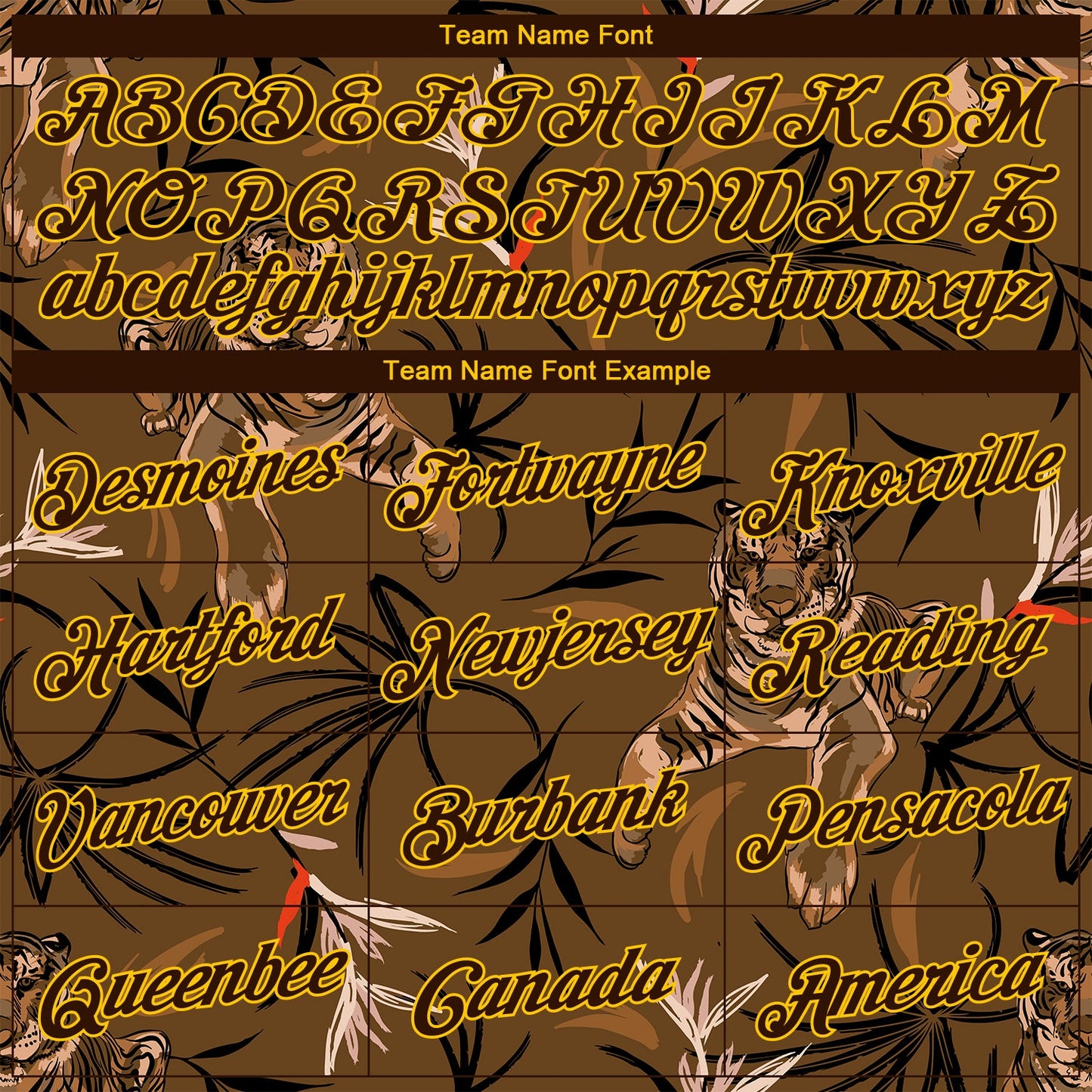 Custom Stitched Brown Yellow 3D Pattern Design Tiger And Plants Sports Pullover Sweatshirt Hoodie view 3