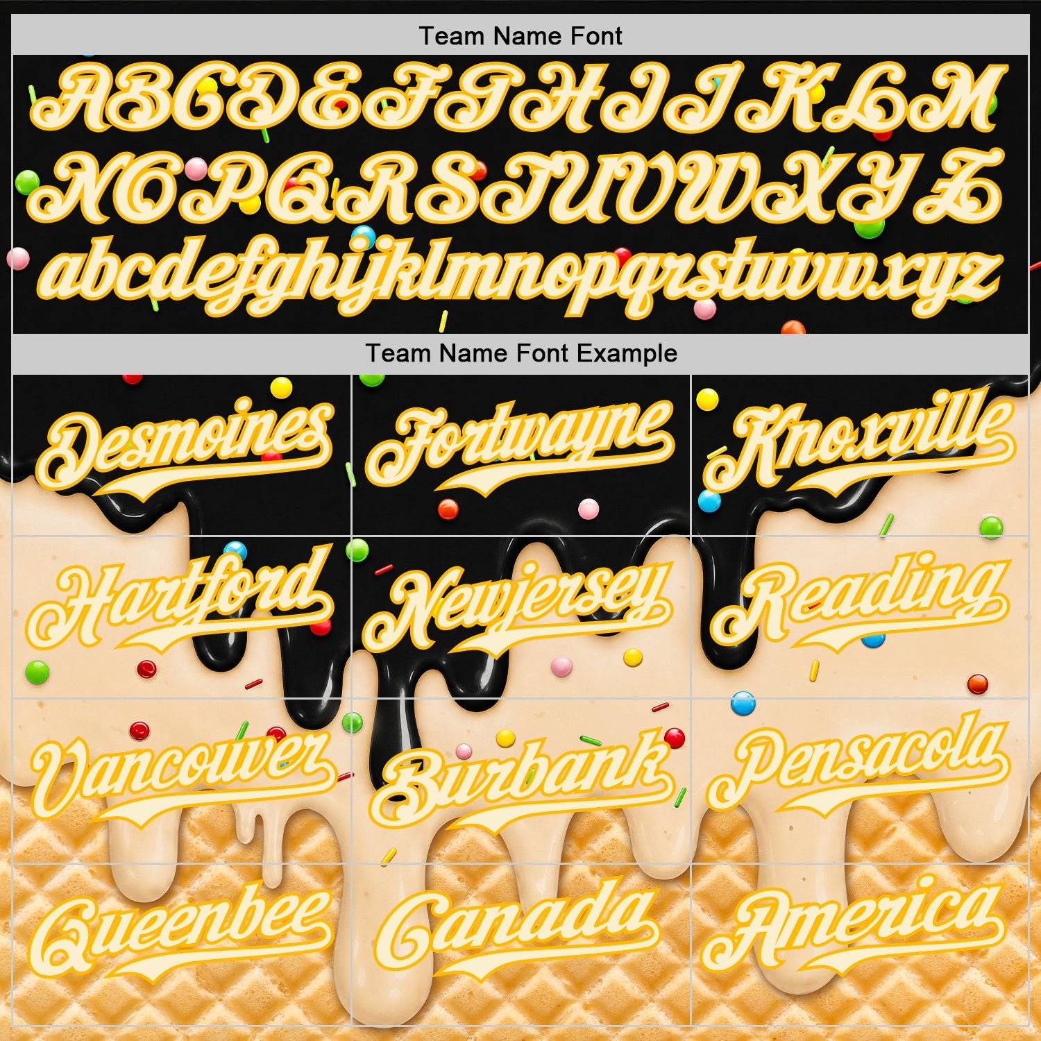 Custom Black Cream-Gold Ice Cream Waffle Foodie Dessert Authentic Baseball Jersey view 5