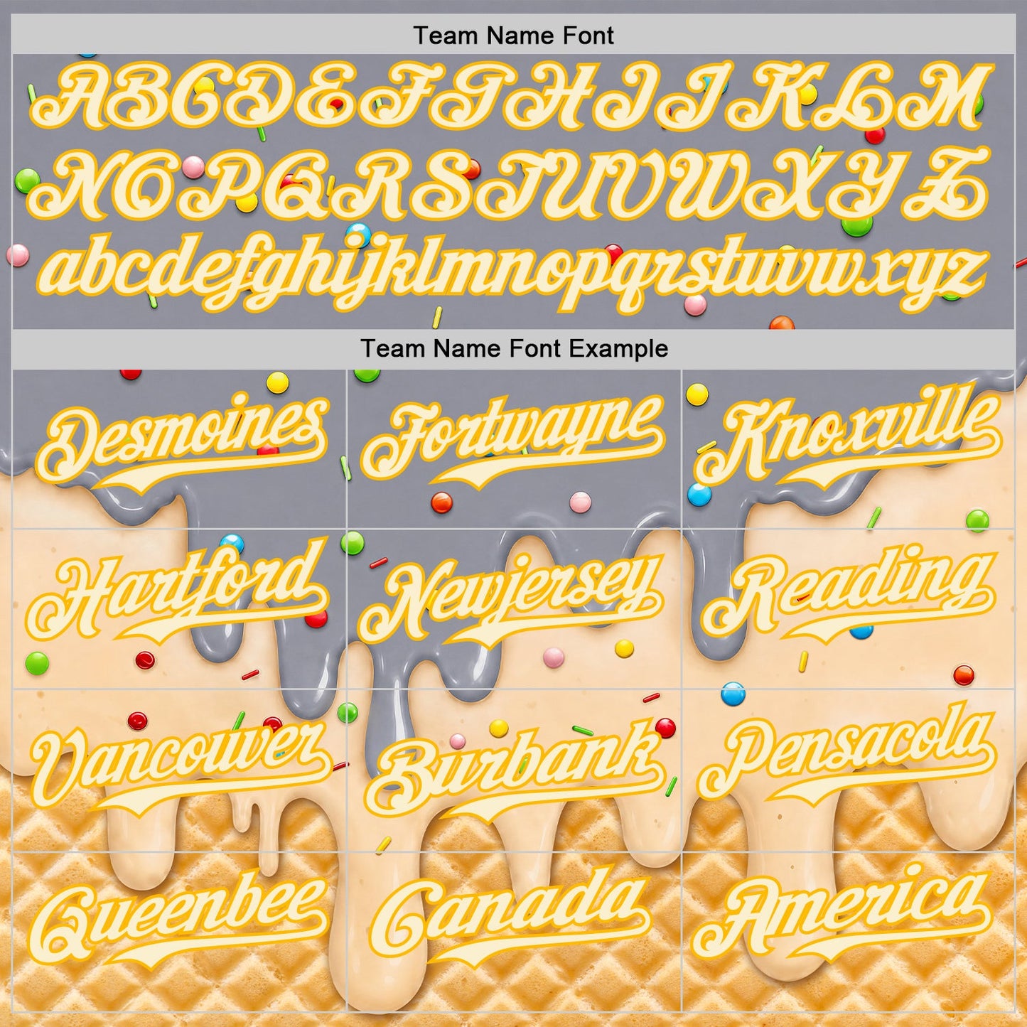 Custom Gray Cream-Gold Ice Cream Waffle Foodie Dessert Authentic Baseball Jersey view 5