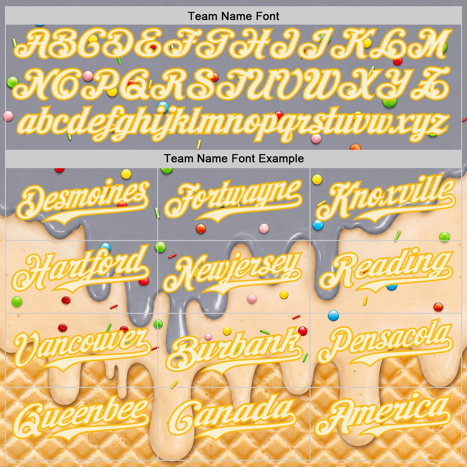 Custom Gray Cream-Gold Ice Cream Waffle Foodie Dessert Authentic Baseball Jersey view 5