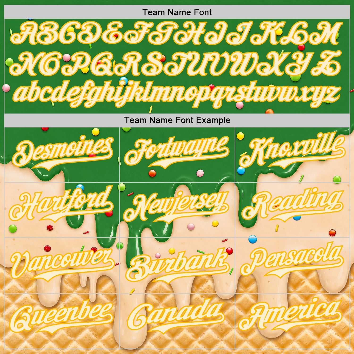 Custom Grass Green Cream-Gold Ice Cream Waffle Foodie Dessert Authentic Baseball Jersey view 5