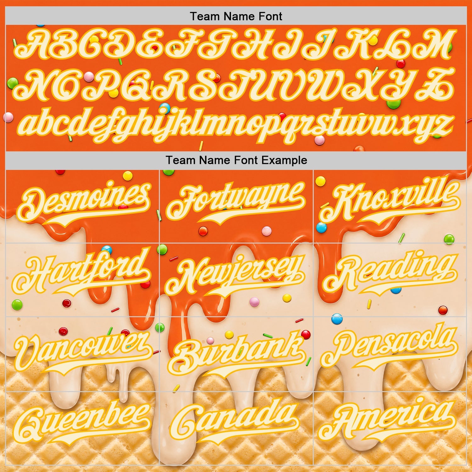 Custom Orange Cream-Gold Ice Cream Waffle Foodie Dessert Authentic Baseball Jersey view 5