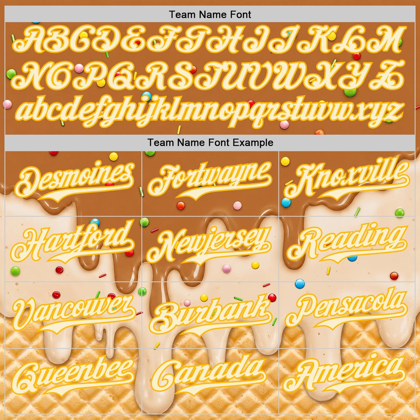 Custom Chocolate Brown Cream-Gold Ice Cream Waffle Foodie Dessert Authentic Baseball Jersey view 5