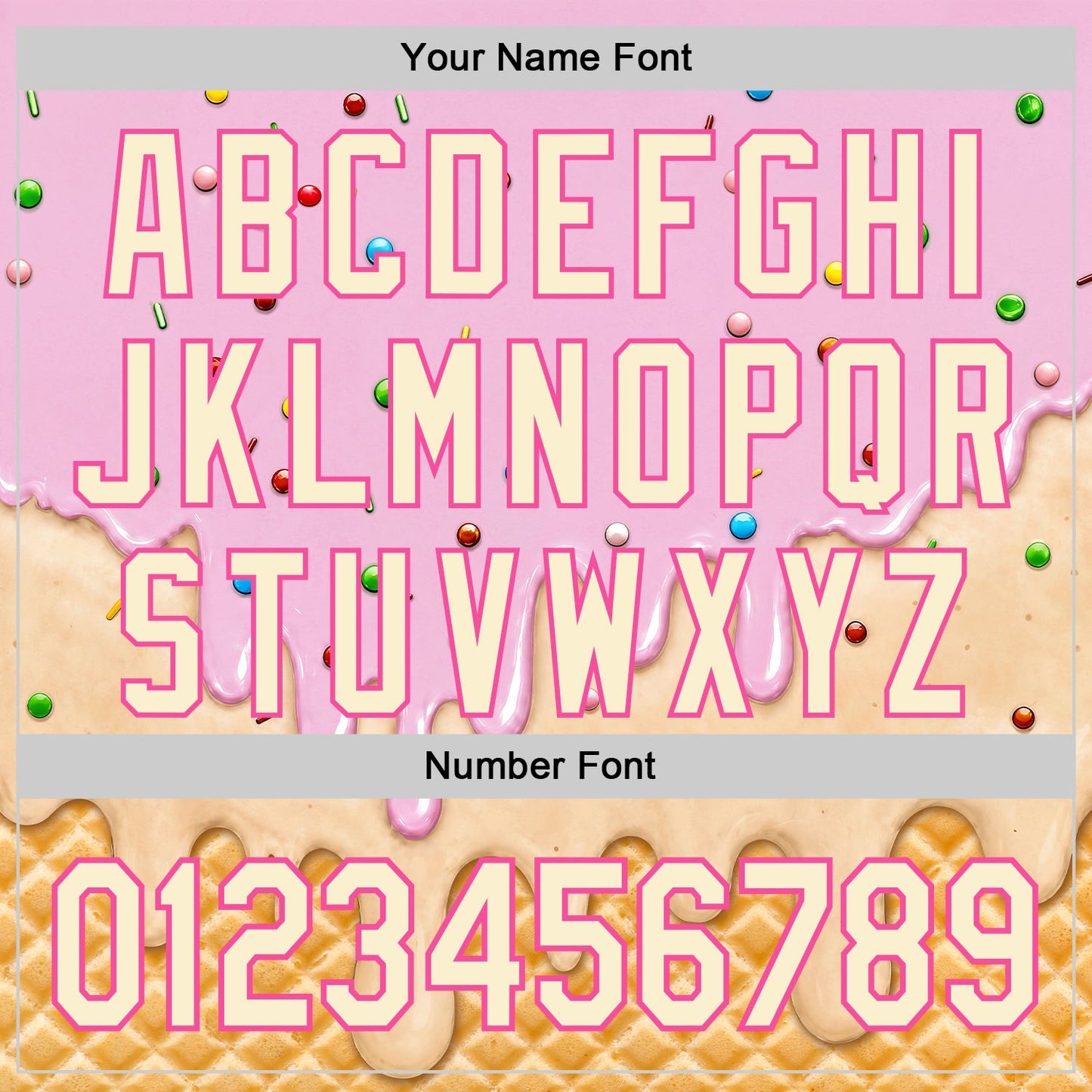 Custom Light Pink Cream-Pink Ice Cream Waffle Foodie Dessert Authentic Baseball Jersey view 6