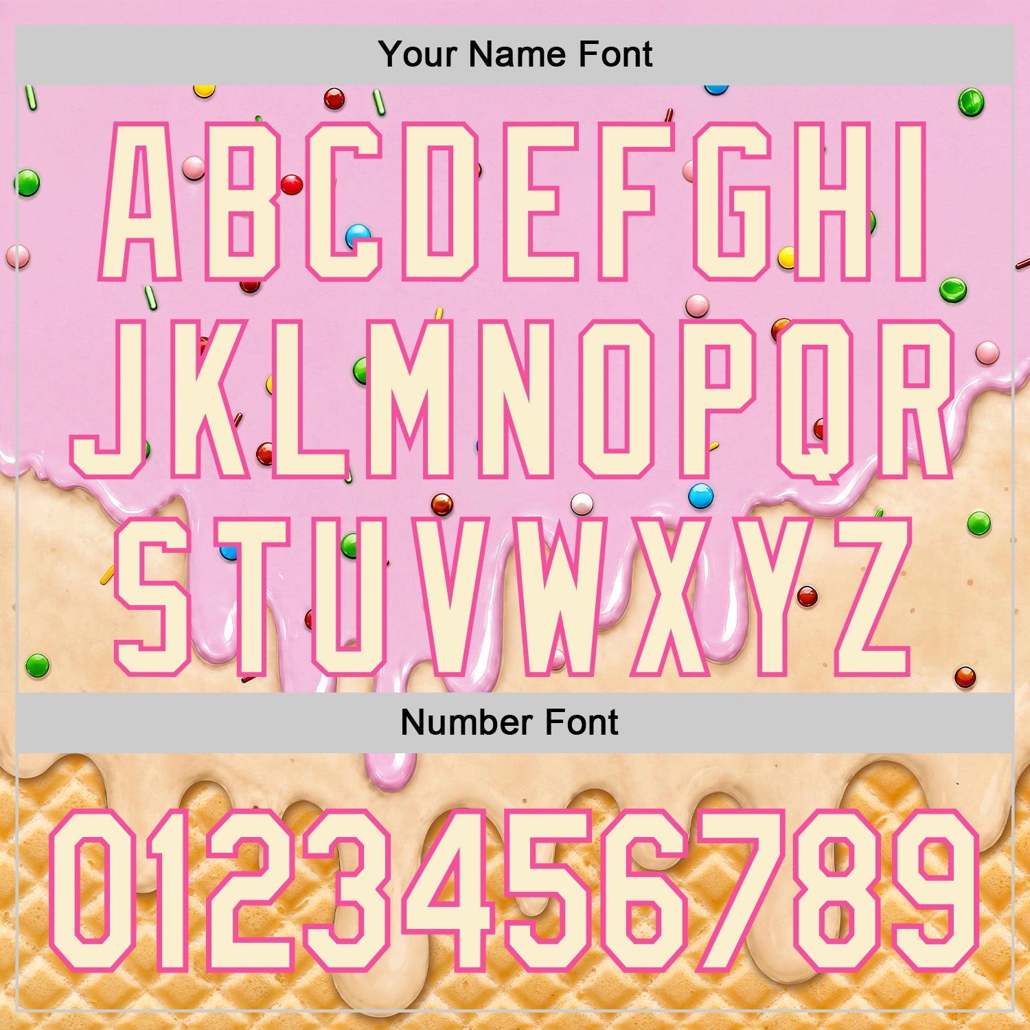 Custom Light Pink Cream-Pink Ice Cream Waffle Foodie Dessert Authentic Baseball Jersey view 6
