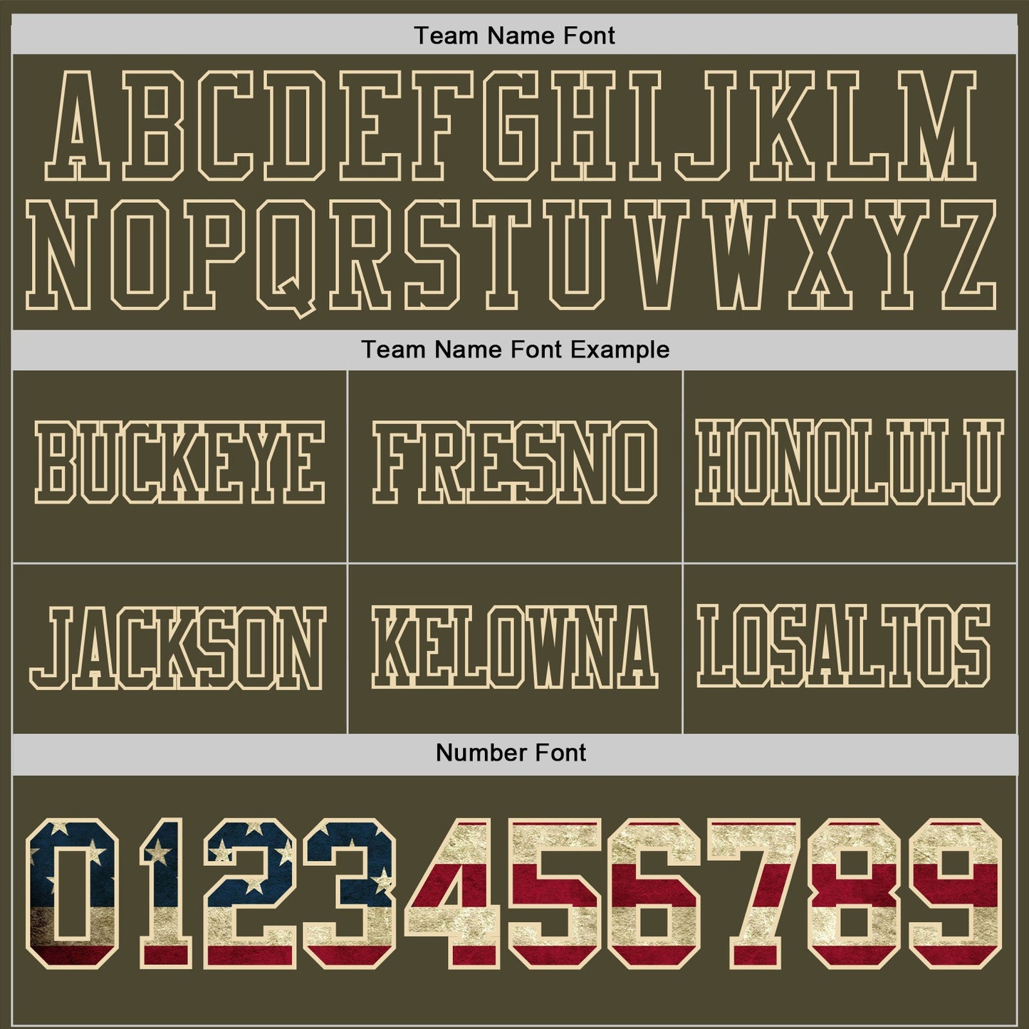 Custom Olive Vintage USA Flag-Cream Authentic Camo Two Tone Salute To Service 7V7 Flag Football Jersey view 3