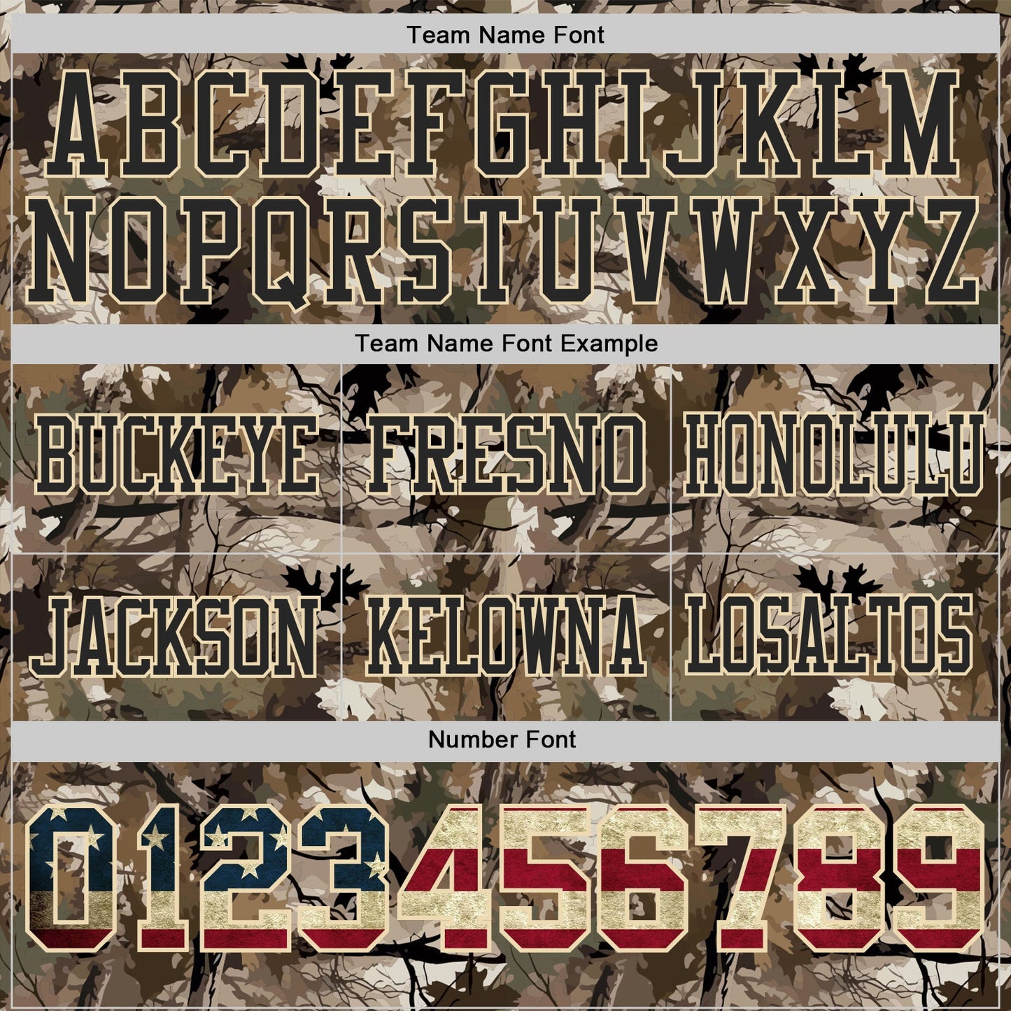Custom Camo Vintage USA Flag Cream Black-Olive Authentic Woodland Camouflage Salute To Service 7V7 Flag Football Jersey view 3