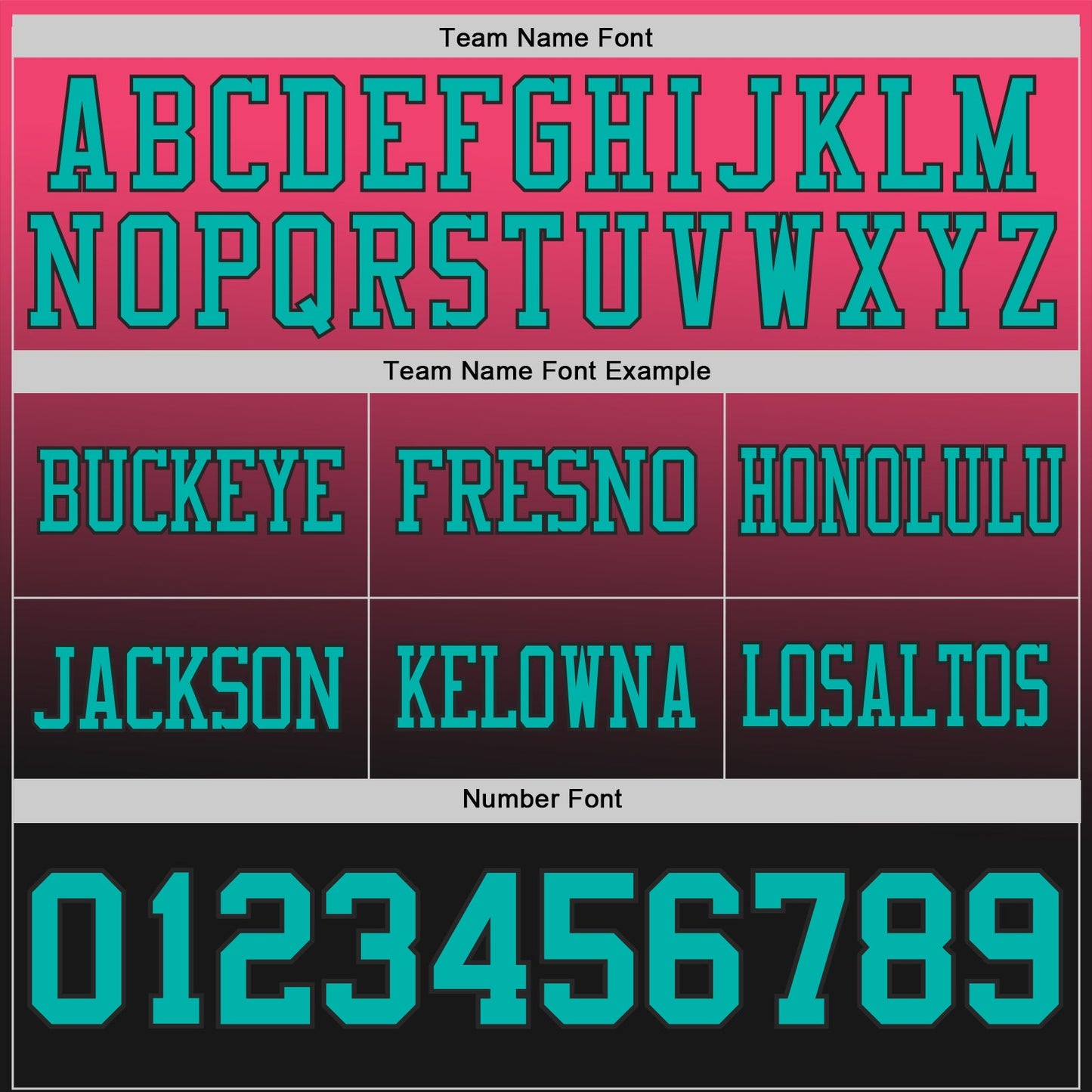 Custom Neon Pink Aqua-Black Authentic Star Gradient 7V7 Flag Football Jersey view 3