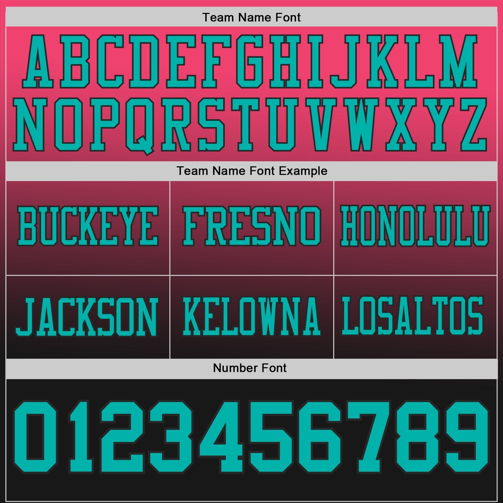 Custom Neon Pink Aqua-Black Authentic Star Gradient 7V7 Flag Football Jersey view 3