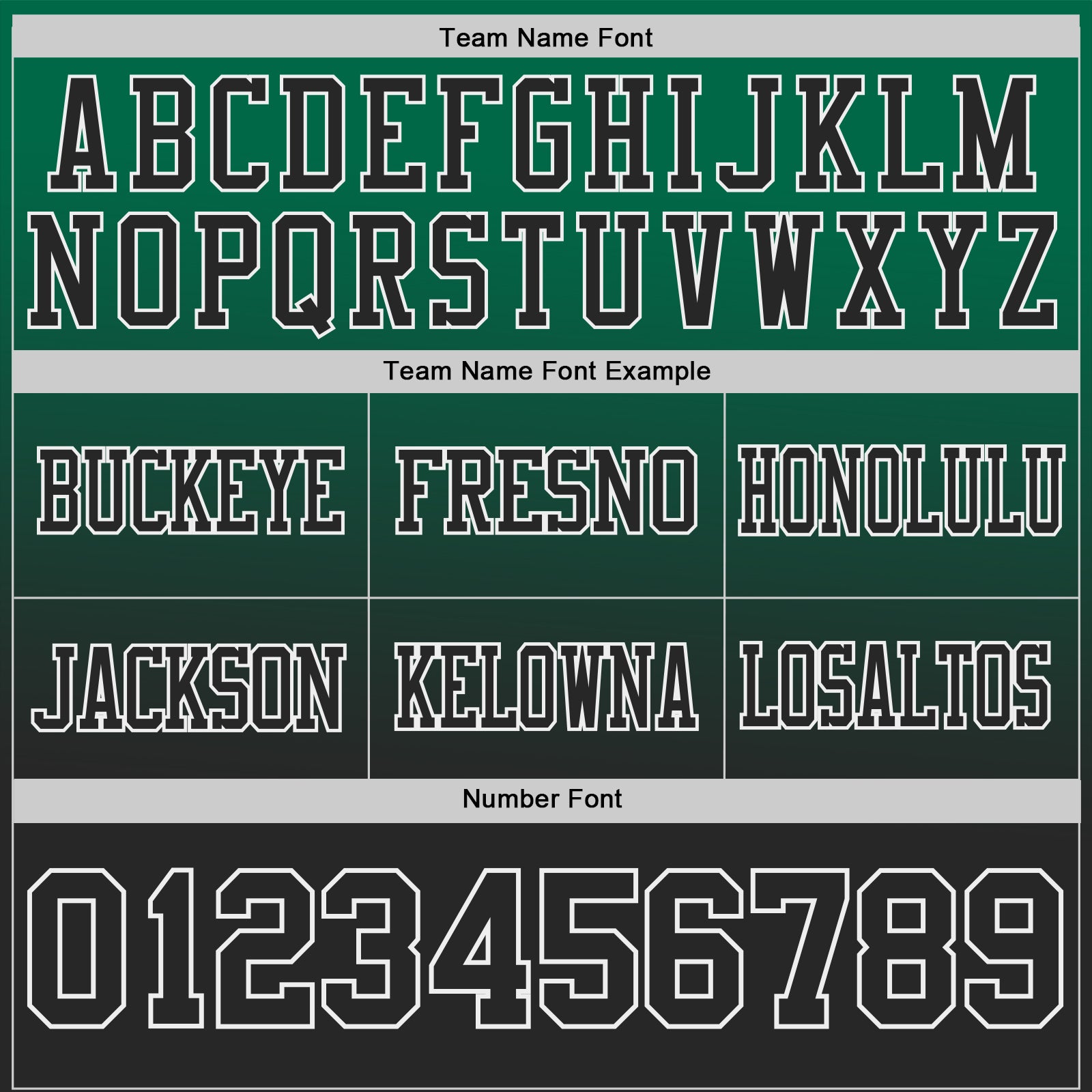 Custom Kelly Green Black-White Authentic Star Gradient 7V7 Flag Football Jersey view 3