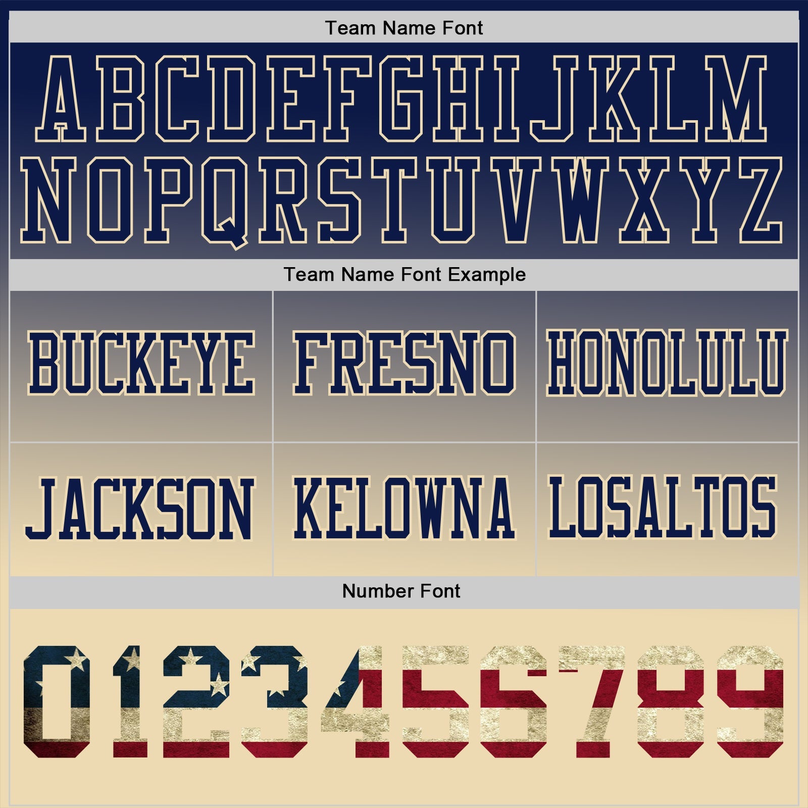 Custom Navy Vintage USA Flag-Cream Authentic Star Gradient 7V7 Flag Football Jersey view 3