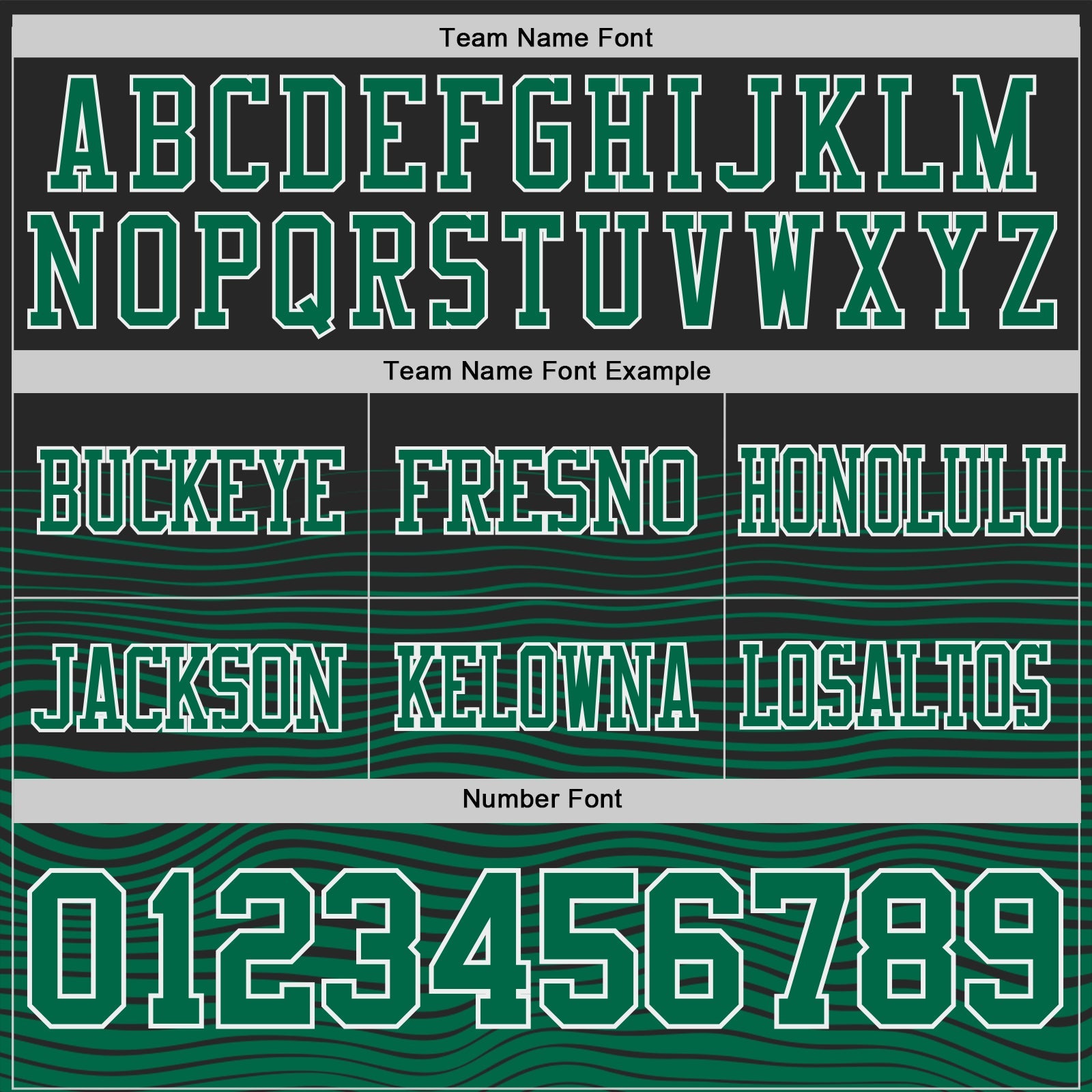 Custom Black Kelly Green-White Authentic Fluid Wave Line Fade 7V7 Flag Football Jersey view 3
