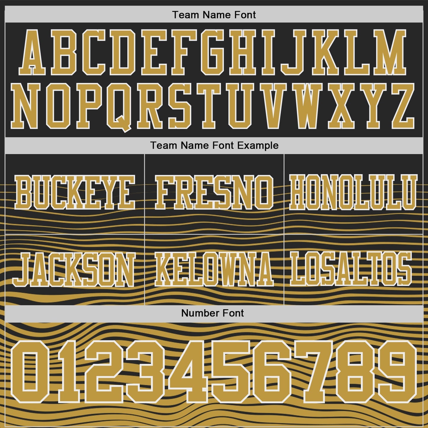 Custom Black Old Gold-White Authentic Fluid Wave Line Fade 7V7 Flag Football Jersey view 3