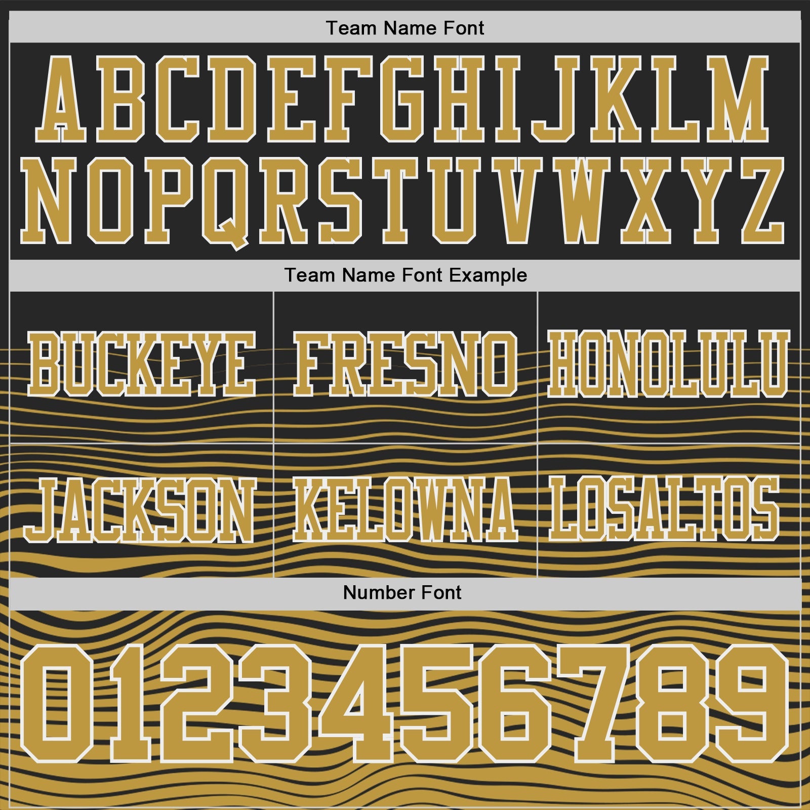 Custom Black Old Gold-White Authentic Fluid Wave Line Fade 7V7 Flag Football Jersey view 3
