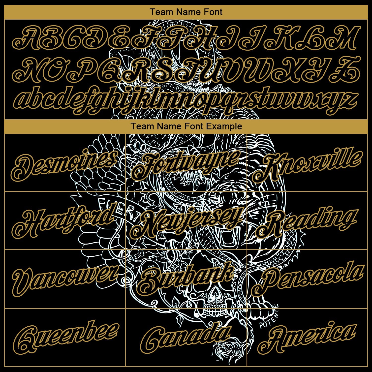 Custom Stitched Black Old Gold 3D Pattern Design Tiger And Skull Sports Pullover Sweatshirt Hoodie view 3