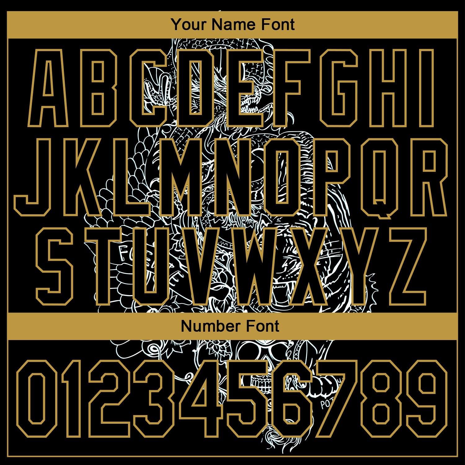 Custom Stitched Black Old Gold 3D Pattern Design Tiger And Skull Sports Pullover Sweatshirt Hoodie view 4