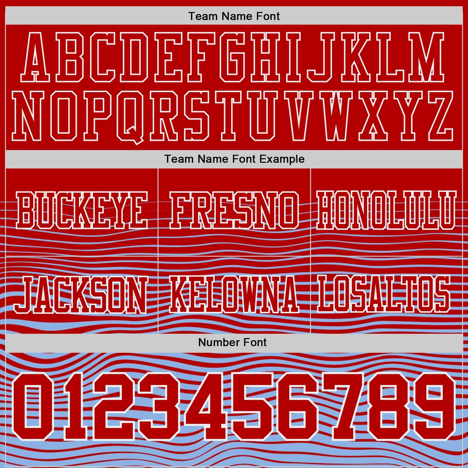 Custom Red Light Blue-White Authentic Fluid Wave Line Fade 7V7 Flag Football Jersey view 3