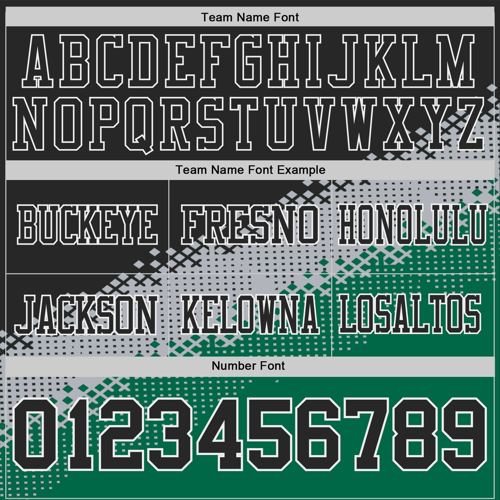 Custom Black Gray Kelly Green-White Authentic Geometric Gradient 7V7 Flag Football Jersey view 3